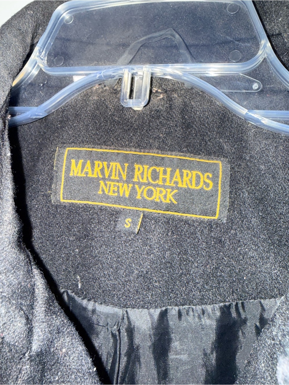 Marvin Richards Women's Black Pea Coat - Picture 4 of 11